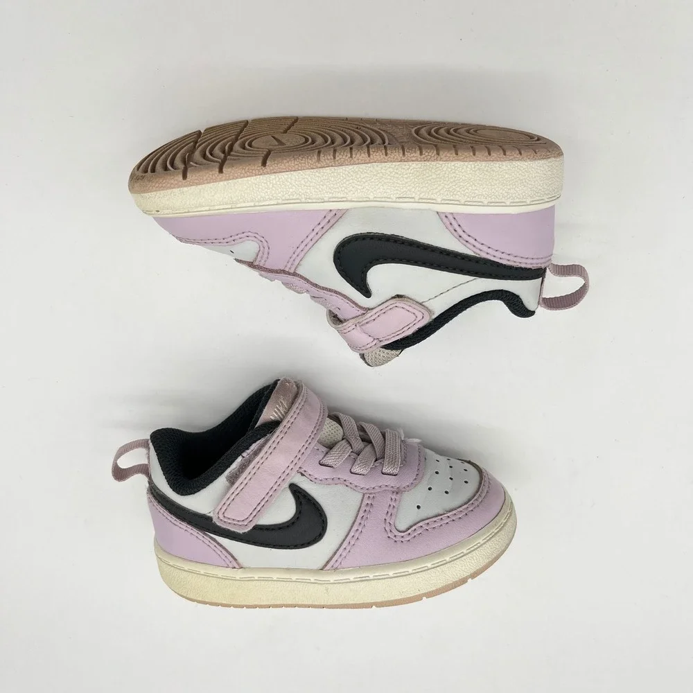 Nike Court‎ Borough Low 2 Lilac Toddler Sneakers Black Swoosh Size 6C